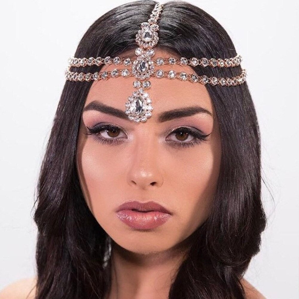 Personality Ethnic Wind Rhinestone Hair Chain