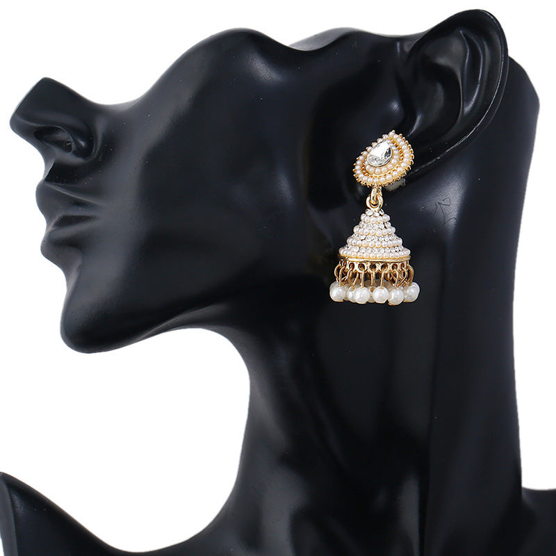 Ethnic Earrings Pearl Pendant Drop Dangle Earrings Fashion Jewelry