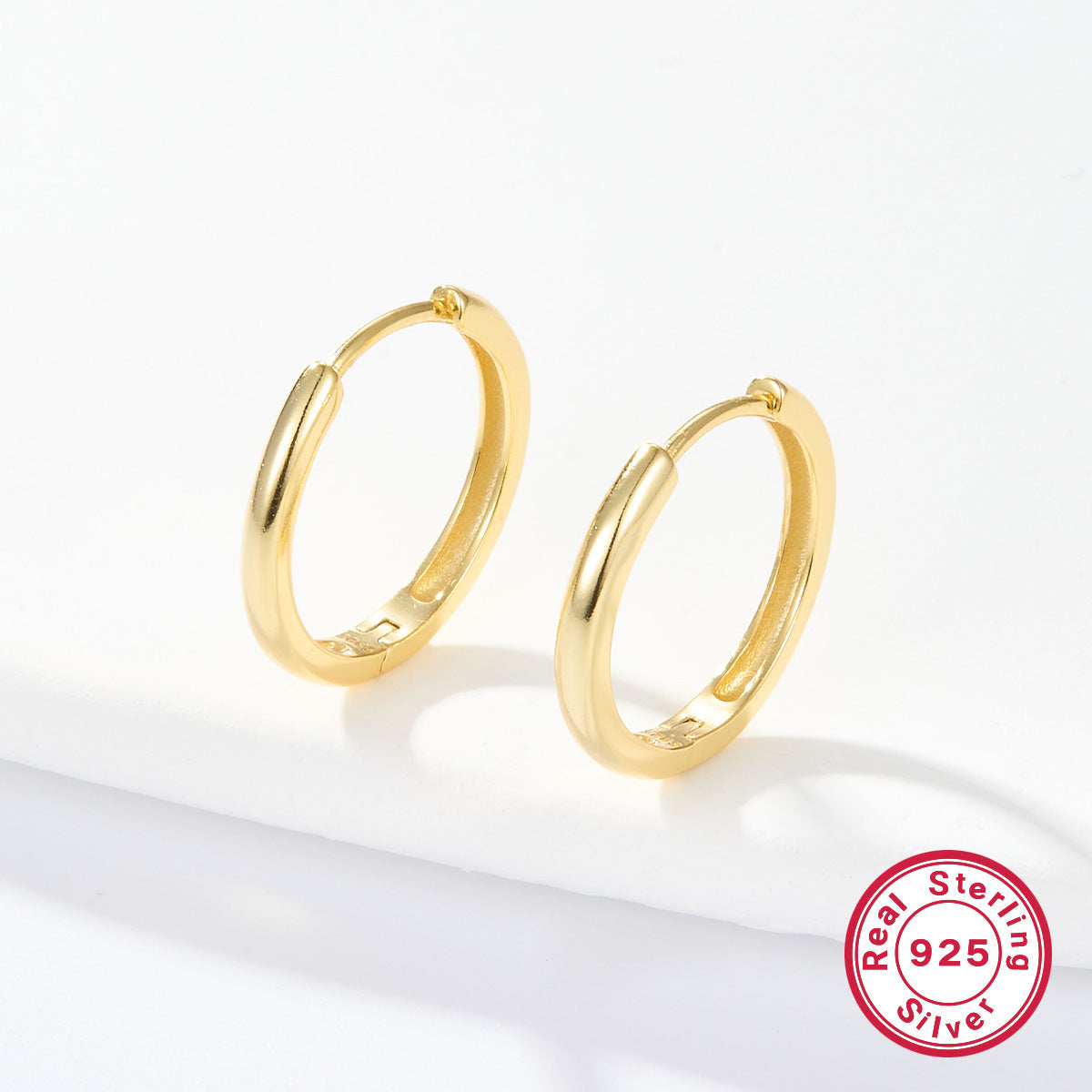 Simple Bracelet 925 Earrings Sterling Silver Big Circle Ear Clip