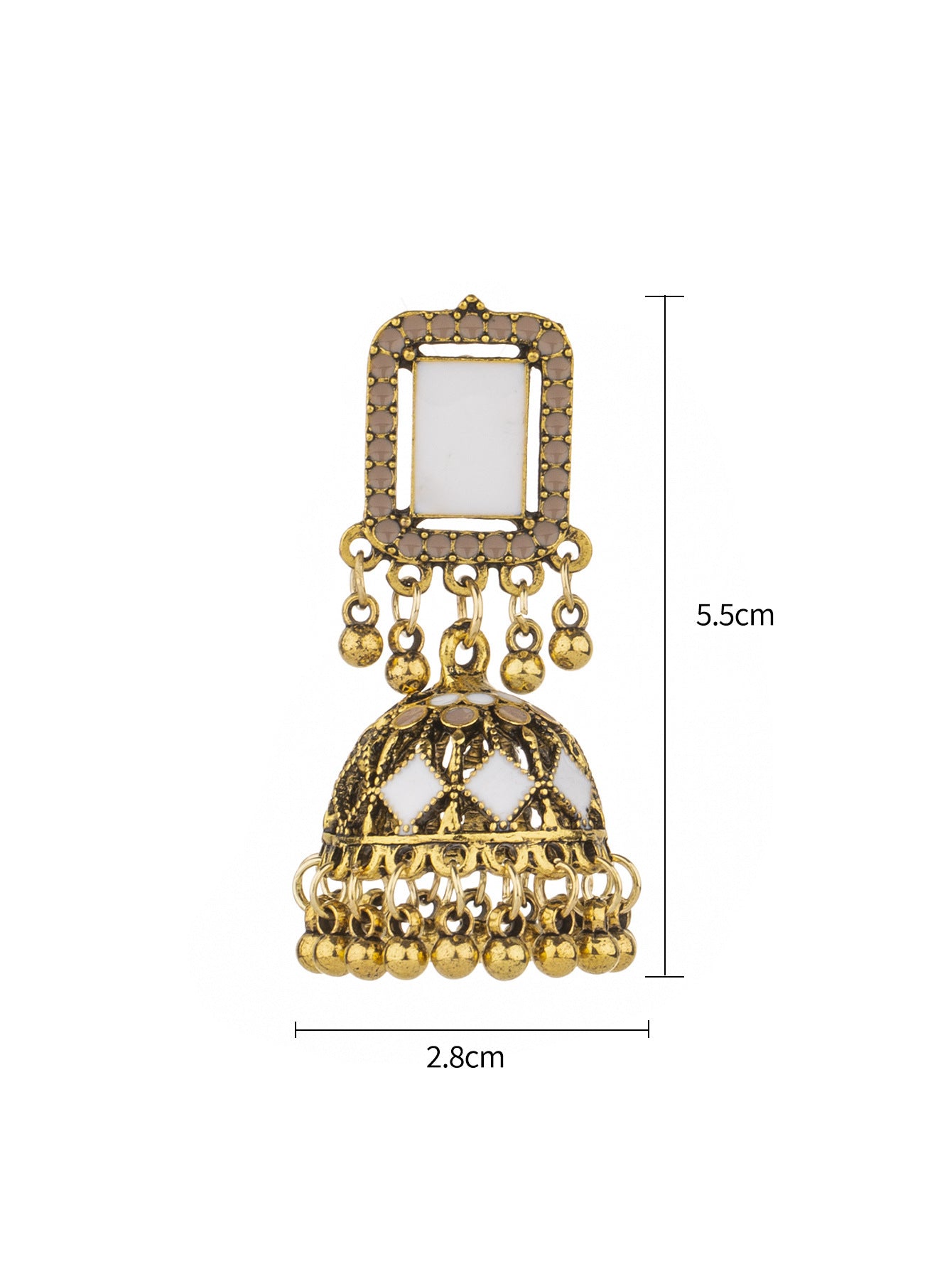 Retro Indian Earrings Three-color Bell Alloy