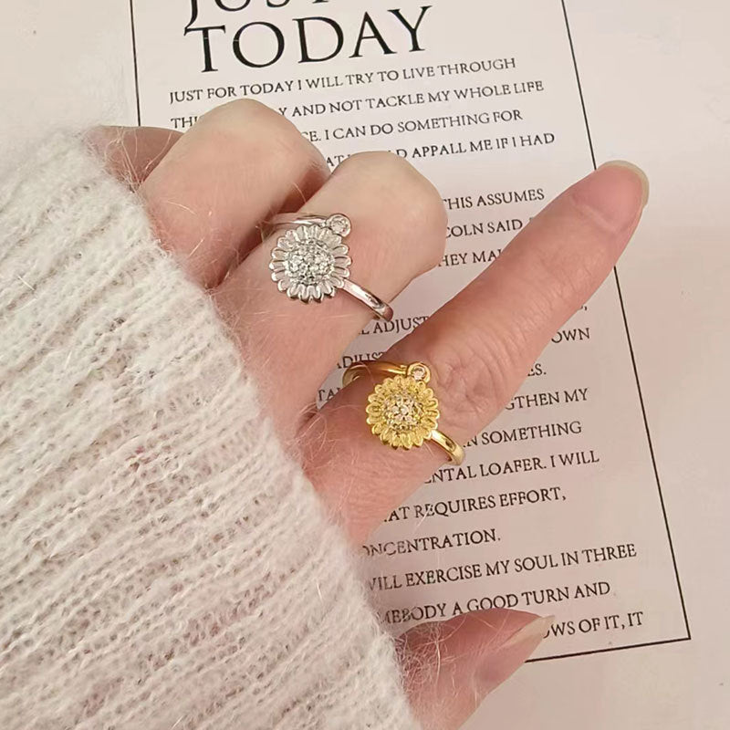 S925 Sterling Sølv kan være drejelig ring til kvinder