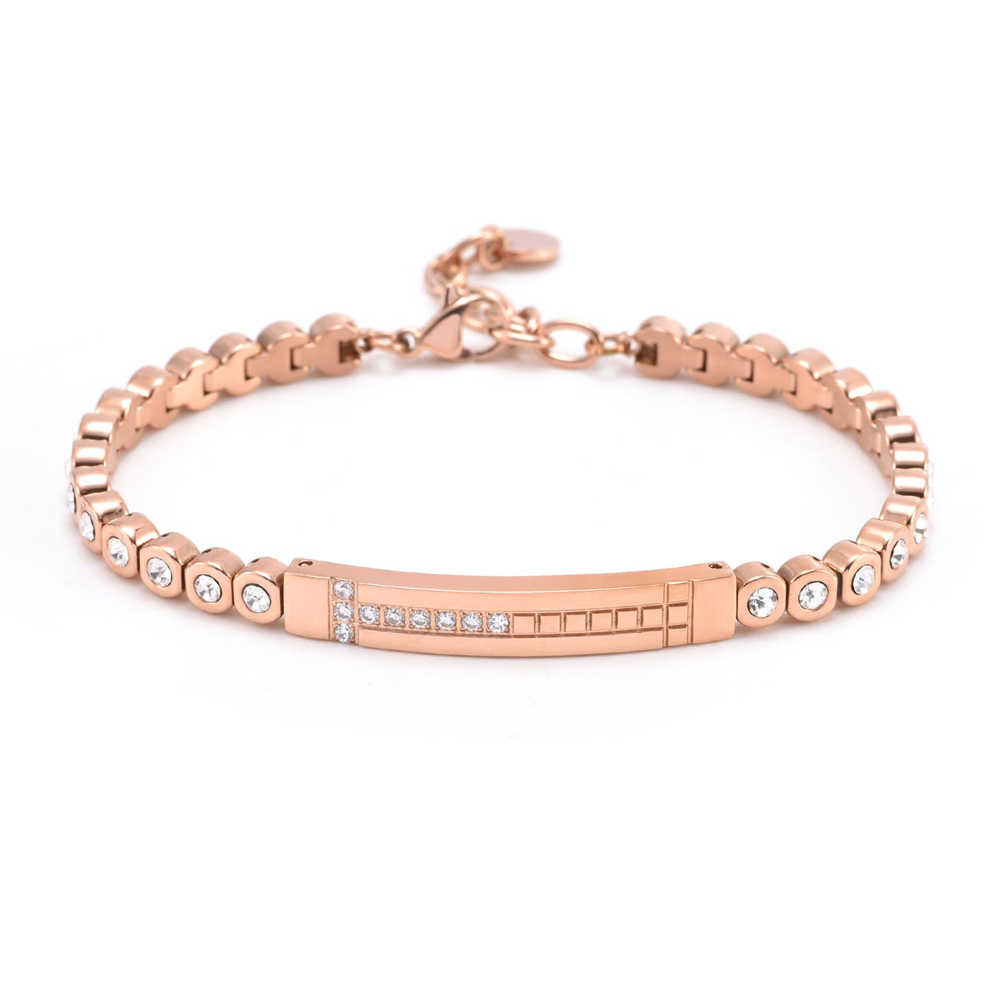 Popular Light Luxury High-grade Inlaid Stone Double T Bracelet
