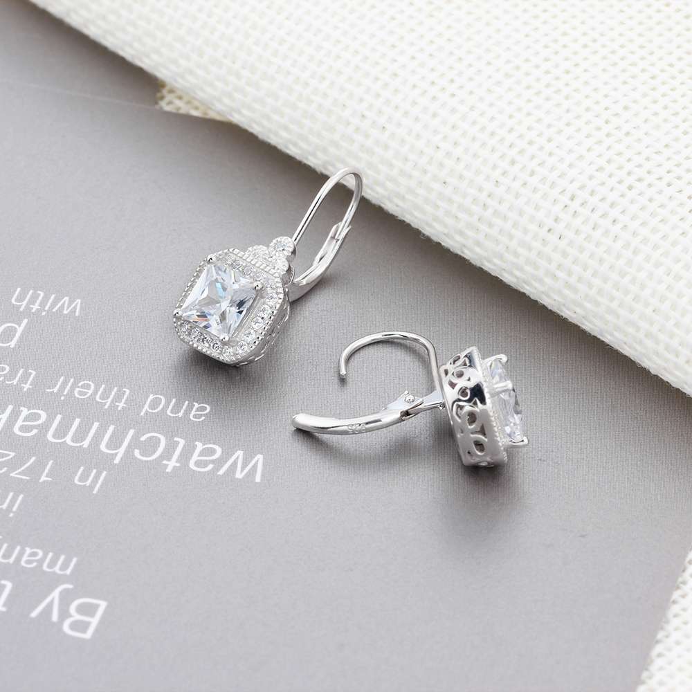 s925 sterling sølv rhinsten øreringe