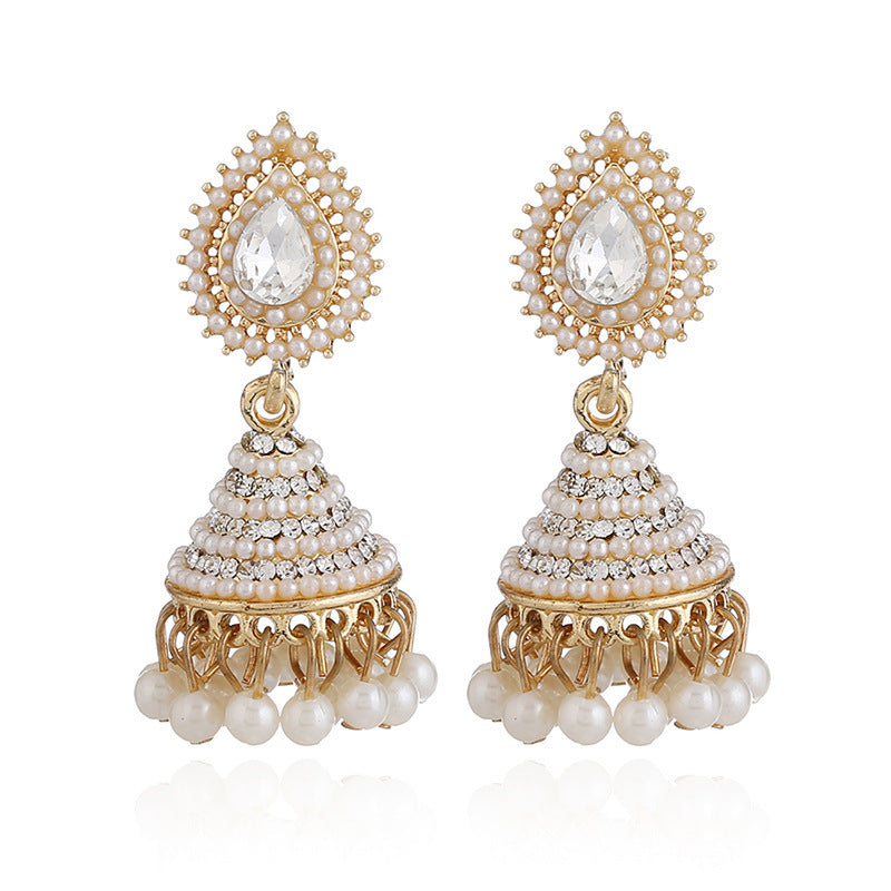 Ethnic Earrings Pearl Pendant Drop Dangle Earrings Fashion Jewelry