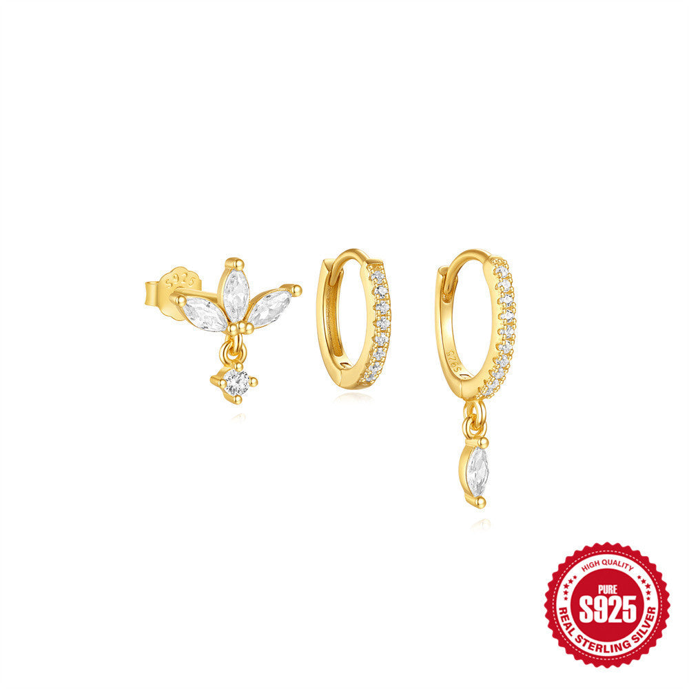 Simple Ins Style S925 Loving Heart I Sterling Sølv, der drypper turkis