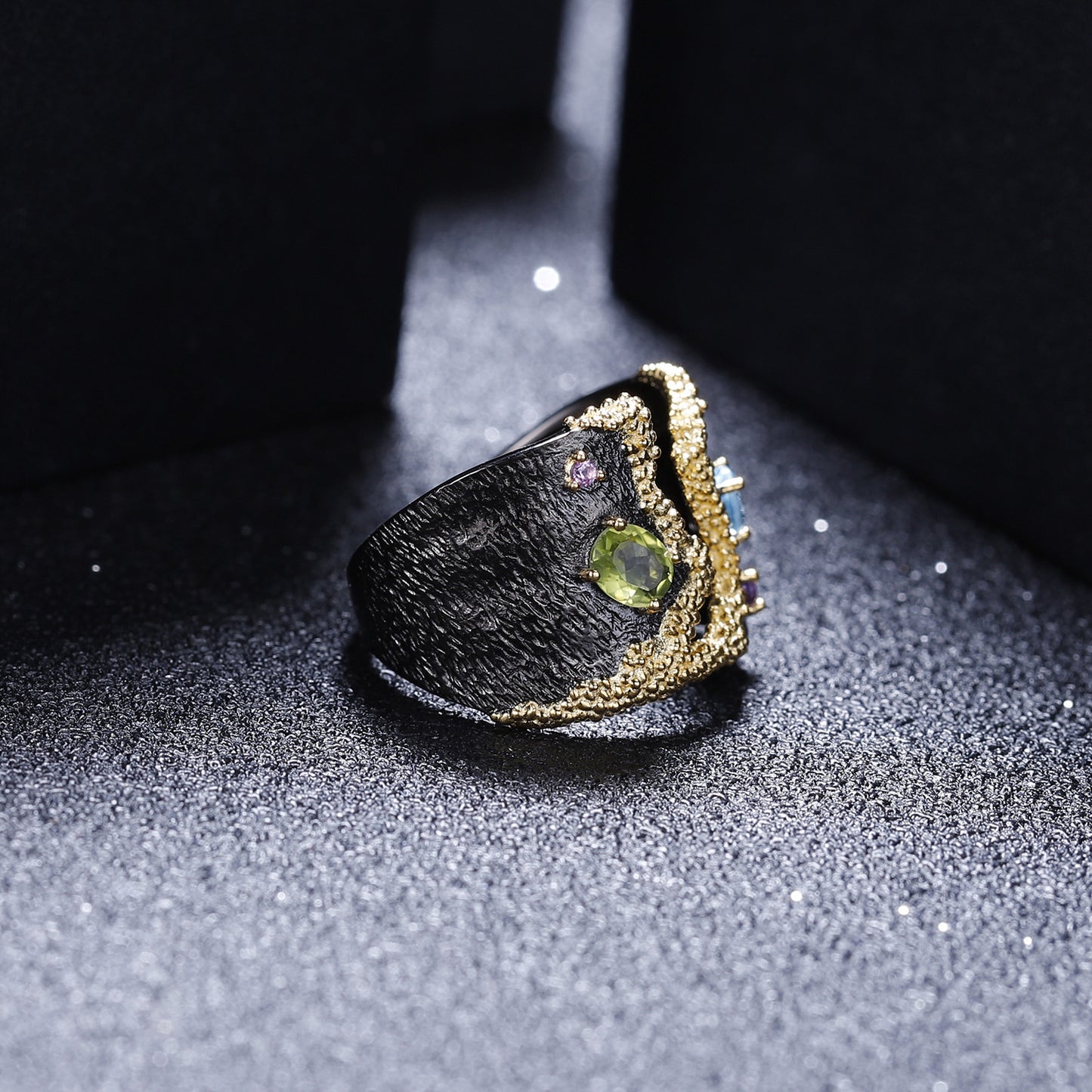 Gem Ring Vintage Court Style Højkvalitets 925 sølv