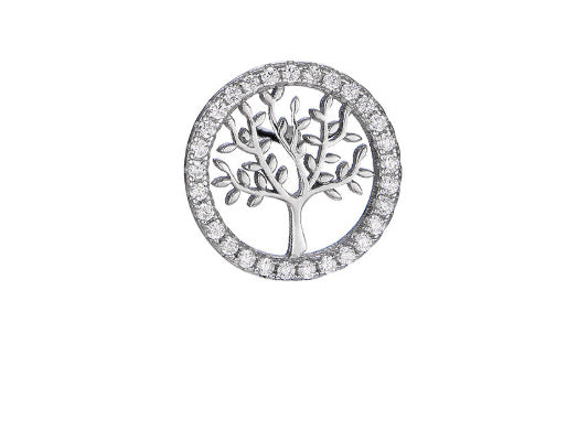 925 Sølv Runde Silver Tree Zircon Øreringe Elegante øreringe til kvinder
