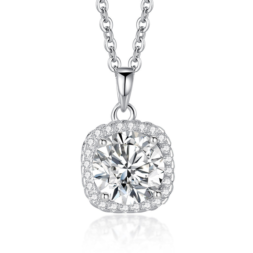 S925 Sterling Sølv 1 Karat Happiness Halskæde Kvinders nøglebenskæde