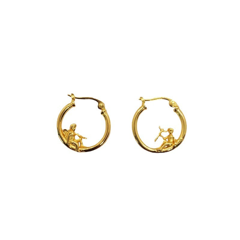 S925 Sterling Silver Gold Plated Devil And Angel Earrings