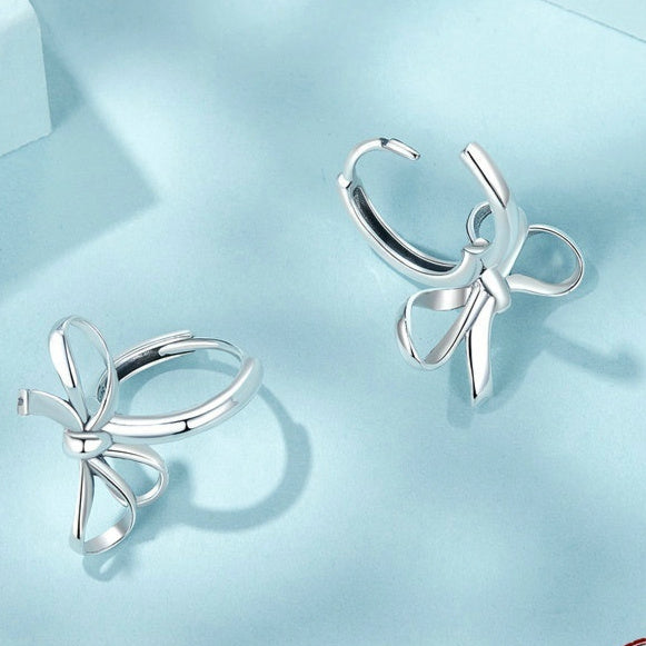 Simpel All-match Bow Ear Clip S925 Sterling Silver