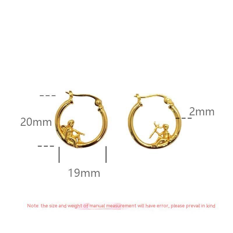 S925 Sterling Silver Gold Plated Devil And Angel Earrings