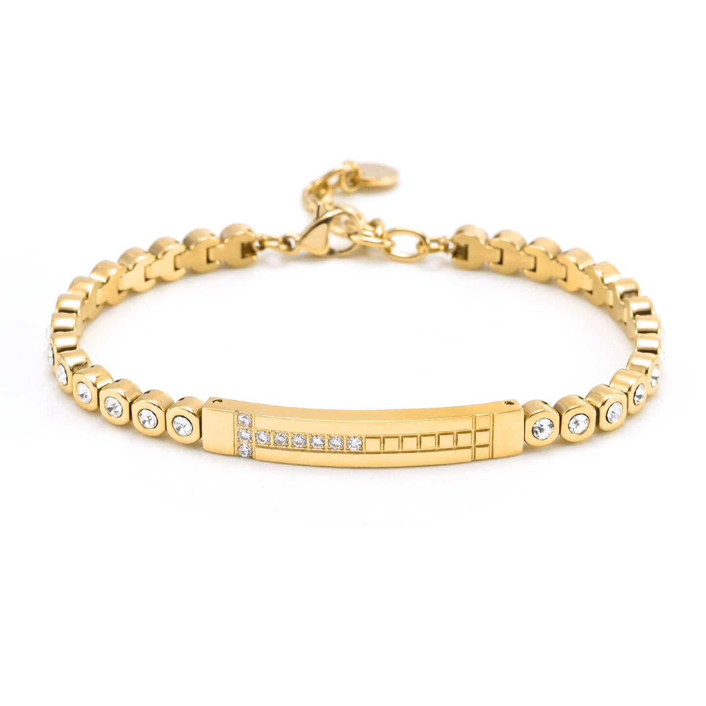 Popular Light Luxury High-grade Inlaid Stone Double T Bracelet