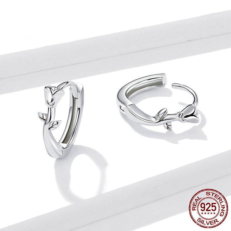 Elegant Rose Earrings Ring Set