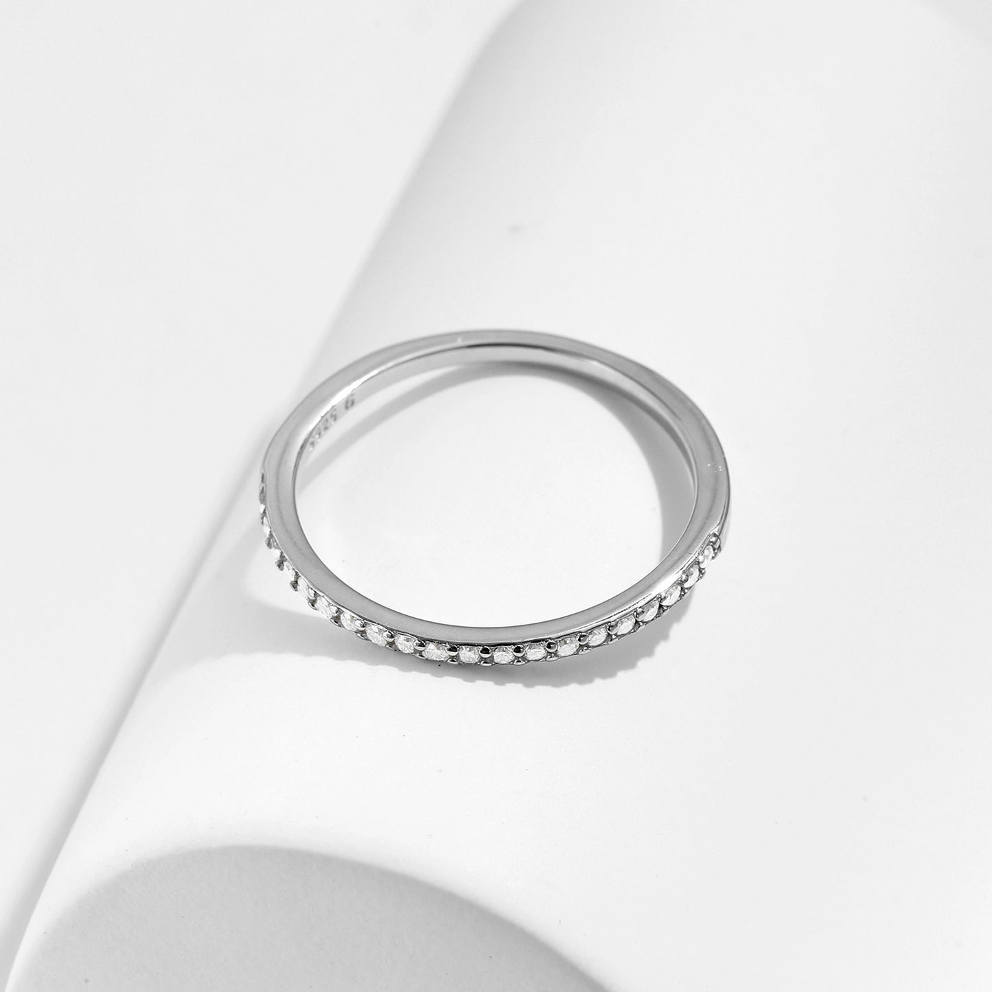 Moissanite S925 Pure Silver Net Red Air Drill Ring