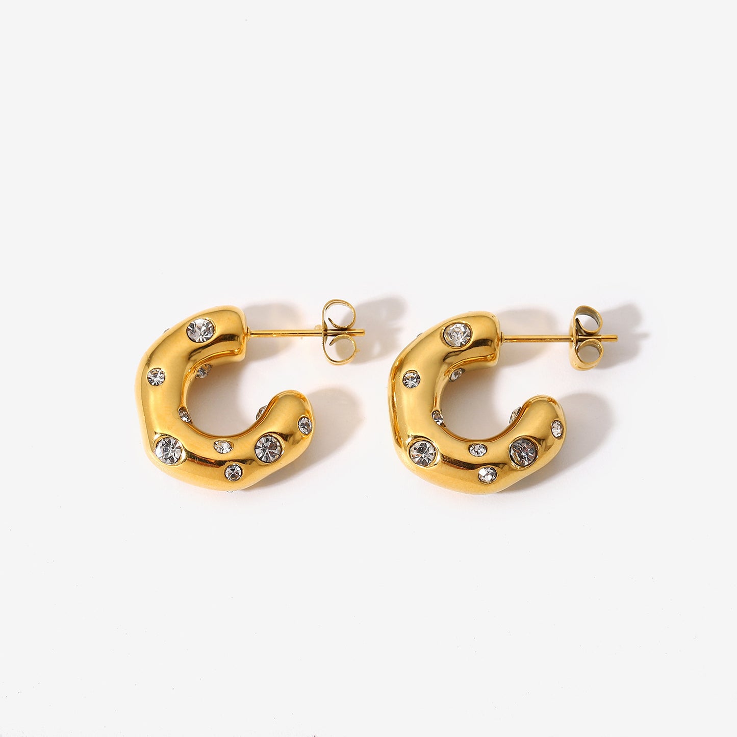 Gold Plated Stainless Steel Earrings Women's Jewelry