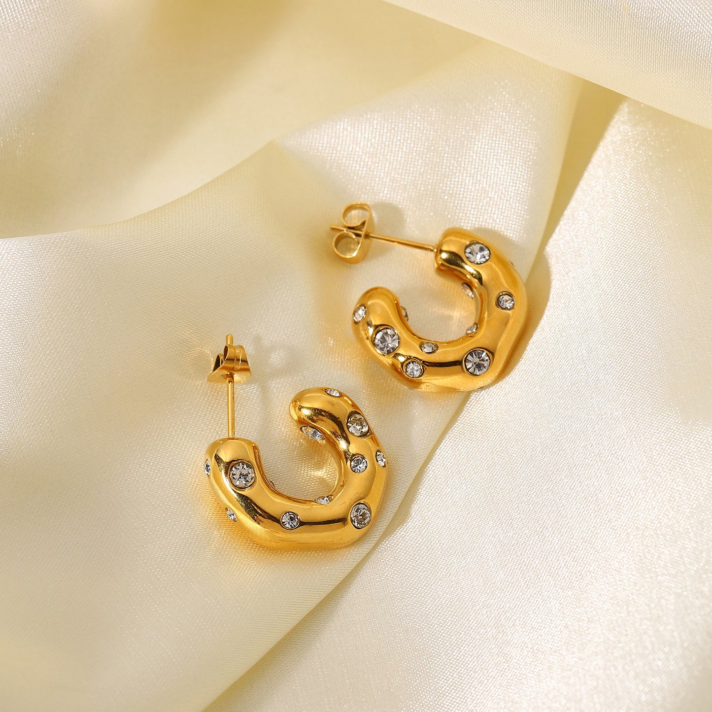 Gold Plated Stainless Steel Earrings Women's Jewelry