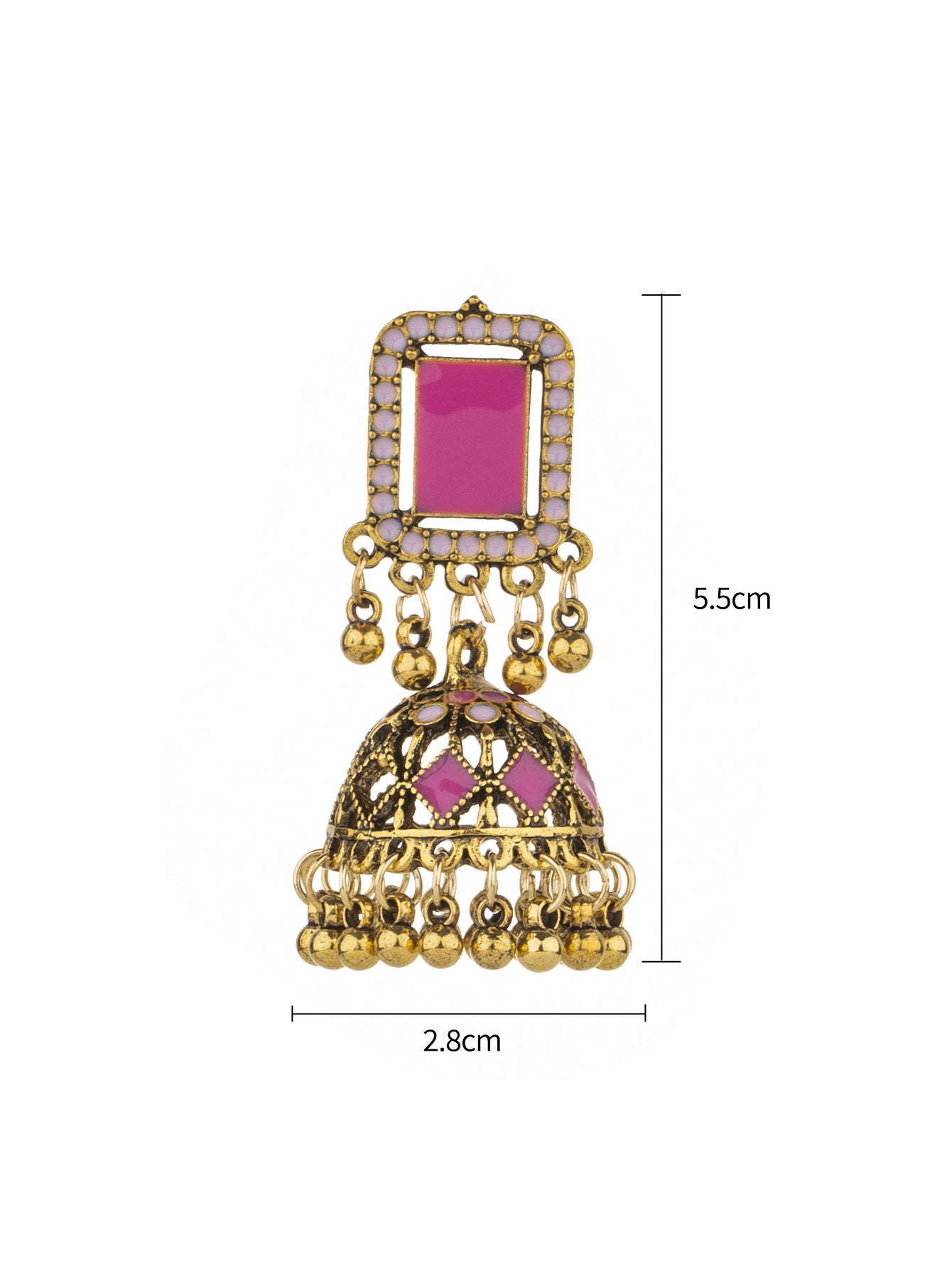 Retro Indian Earrings Three-color Bell Alloy