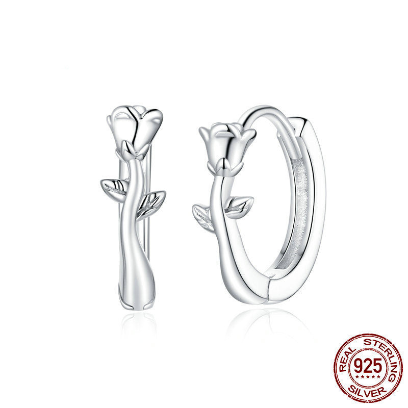 Elegant Rose Earrings Ring Set