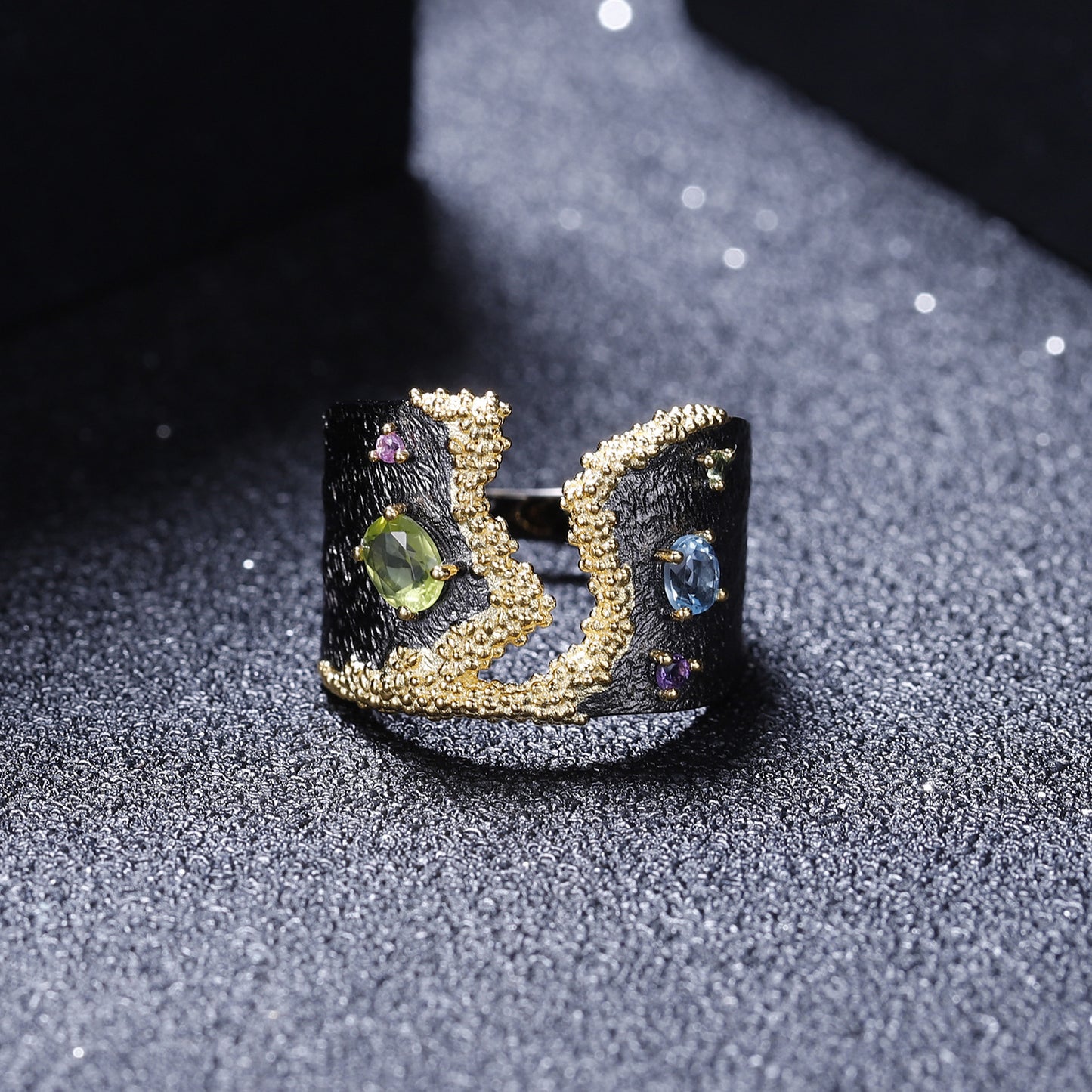 Gem Ring Vintage Court Style Højkvalitets 925 sølv