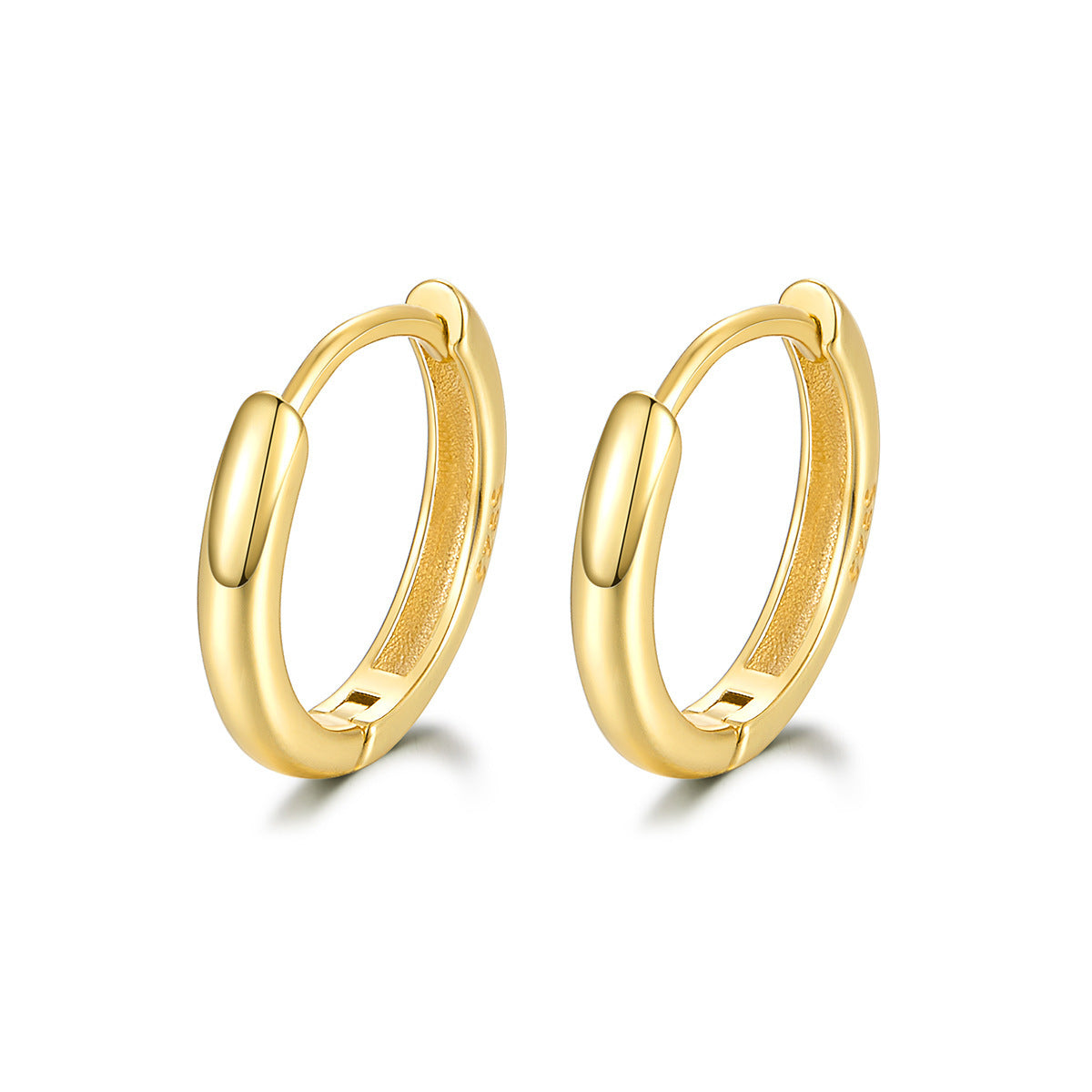 Simple Bracelet 925 Earrings Sterling Silver Big Circle Ear Clip