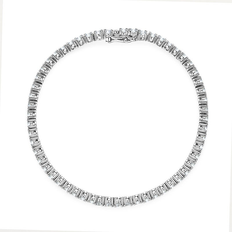 Moissanite Full Diamond Højkvalitets S925 Sterling Sølv armbånd til kvinder