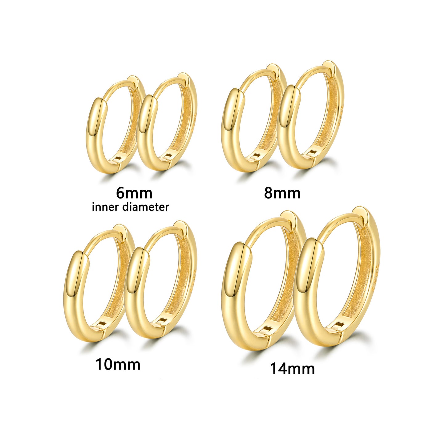 Simple Bracelet 925 Earrings Sterling Silver Big Circle Ear Clip