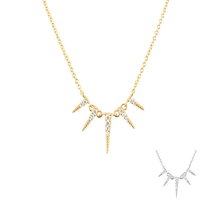 S925 Sterling Silver Tapered Diamond INS stil halsband