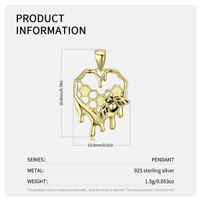 Honeycomb Necklace S925 Sterling Silver Gold-plated Necklace Pendant Ins Wind