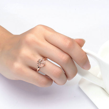 925 sterling silver lemon crystal love bow ring jewelry