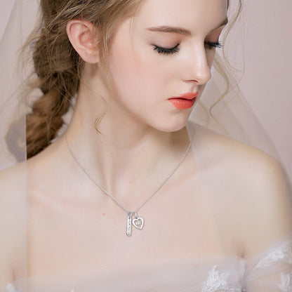 Faith Hope Love &amp;Heart Pendant 925 sølv halskæde