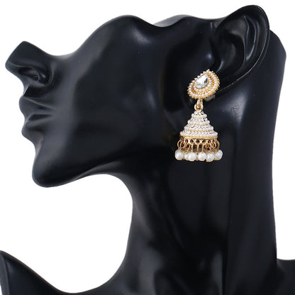 Ethnic Earrings Pearl Pendant Drop Dangle Earrings Fashion Jewelry