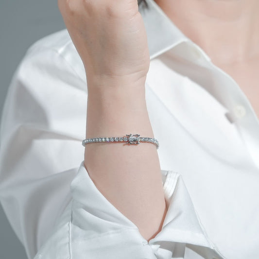 Moissanite Full Diamond Højkvalitets S925 Sterling Sølv armbånd til kvinder