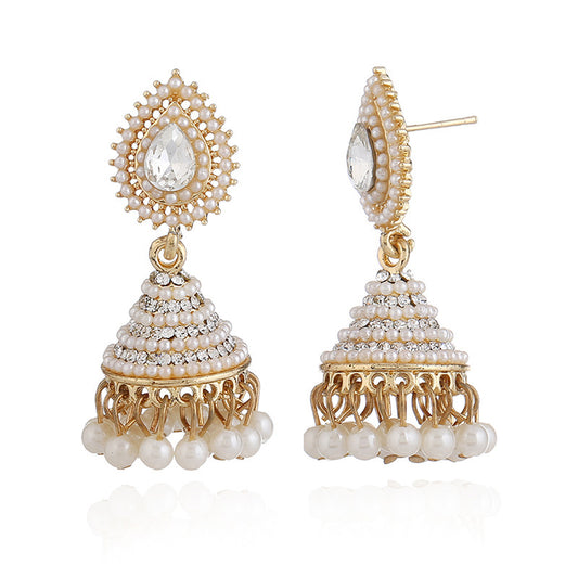 Ethnic Earrings Pearl Pendant Drop Dangle Earrings Fashion Jewelry
