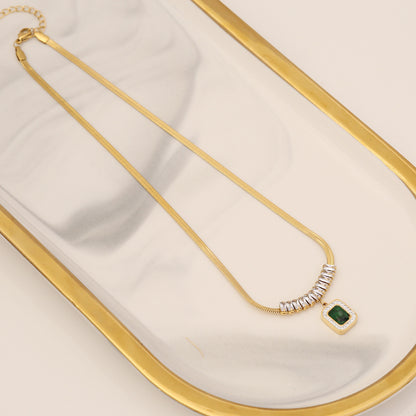 Zircon Necklace Stainless Steel Jewelry Set