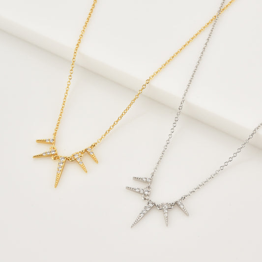 S925 Sterlingsølv tilspidset diamant INS stil halskæde