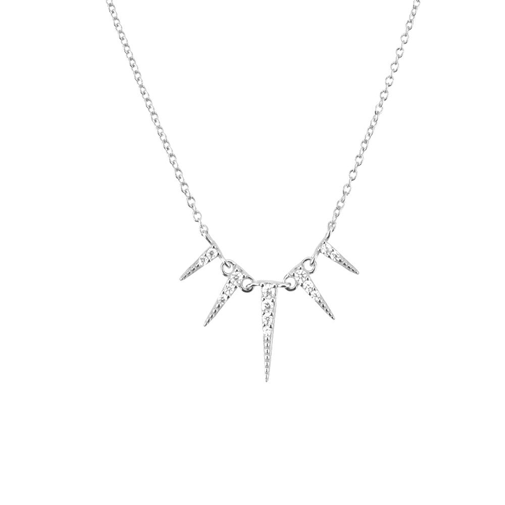 S925 Sterling Silver Tapered Diamond INS stil halsband