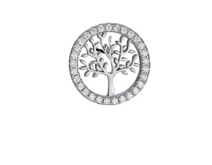 925 Sølv Runde Silver Tree Zircon Øreringe Elegante øreringe til kvinder