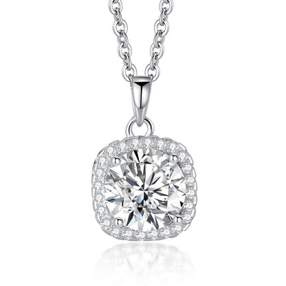 S925 Sterling Silver 1 Karat Happiness Halsband Kvinnors nyckelbenskedja