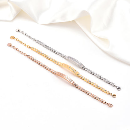 Popular Light Luxury High-grade Inlaid Stone Double T Bracelet