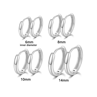 Simple Bracelet 925 Earrings Sterling Silver Big Circle Ear Clip