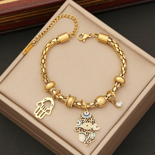 Eye Flower Elegant Bracelets Stainless Steel