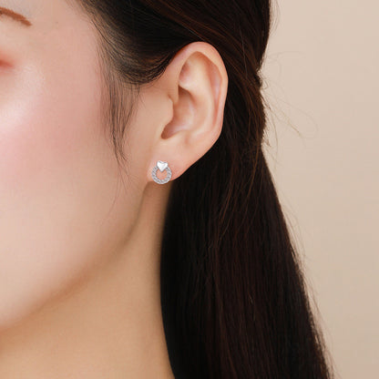 Modian Heart Earrings For Women 925 Sterling Silver Cubic Zirconia