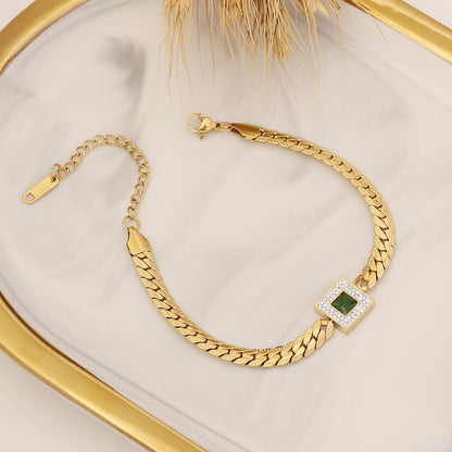 Zircon Necklace Stainless Steel Jewelry Set