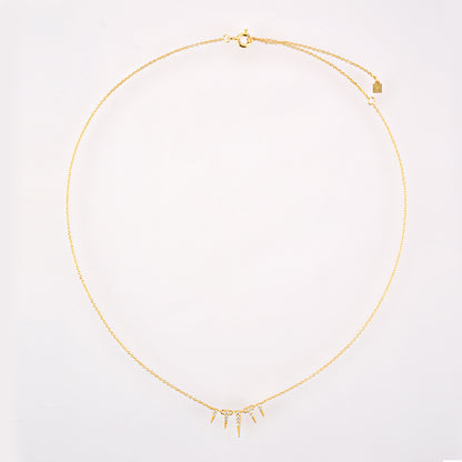 S925 Sterling Silver Tapered Diamond INS stil halsband