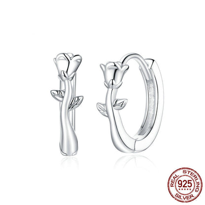 Elegant Rose Earrings Ring Set