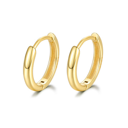 Simple Bracelet 925 Earrings Sterling Silver Big Circle Ear Clip