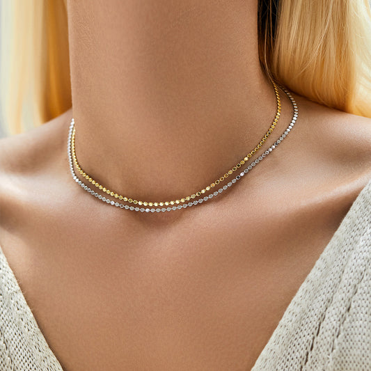 S925 Sterling Sølv Minority Simple Choker Choker Kvinder