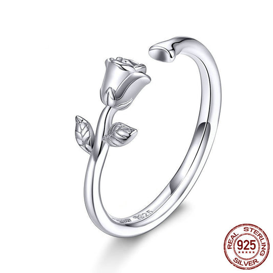 Elegant Rose Earrings Ring Set