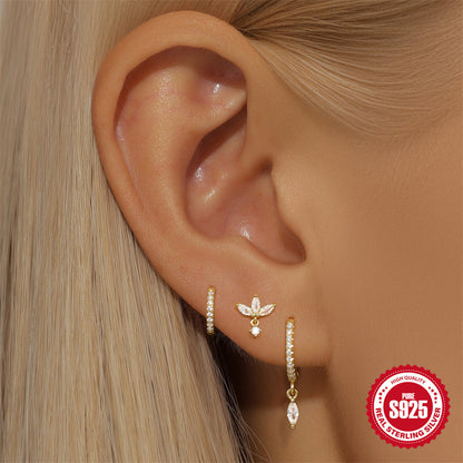 Simple Ins Style S925 Loving Heart I Sterling Sølv, der drypper turkis