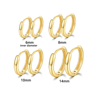 Simple Bracelet 925 Earrings Sterling Silver Big Circle Ear Clip